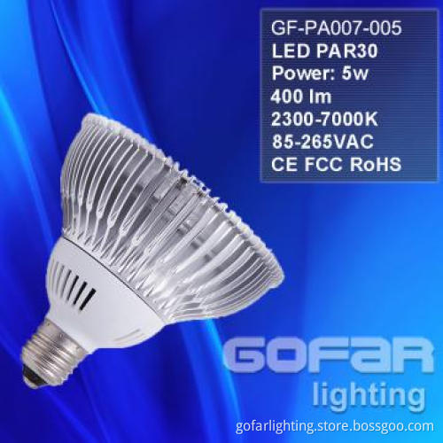 5W LED Spot Light/ LED PAR Light/ LED PAR30 with E27 CE/RoHS/FCC